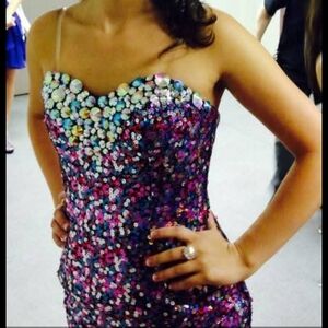 Hannah Vibrant Sequin Strapless Mini Dress